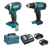 Pack de 2 machines 18V LXT (DTD152 + DDF453) + 2 batteries 3Ah + chargeur + Makpac - MAKITA - DLX2141JX2