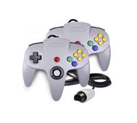 Pack de 2 Manettes Compatibles Nintendo 64 N64 - Joypads Filaire 1,80 m Gris - Compatible Rumble Pak - Straße Game®