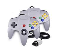 Pack de 2 Manettes Compatibles Nintendo 64 N64 ¿ Joypads Filaire 1,80 m Gris ¿ Joystick Analogique & Boutons C ¿ Compatible Rumble Pak ¿ Straße Game®