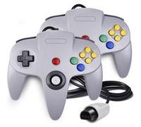 Pack de 2 Manettes Compatibles Nintendo 64 N64 - Joypads Filaire 1,80 m Gris - Joystick Analogique & Boutons C - Compatible Rumble Pak - Straße Game® Gris
