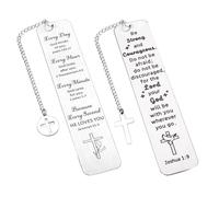 Pack De 2 Marque-Pages Pendentif Croix, Décoration De Marque-Page En Acier Inoxydable, Marque-Page En Chaîne Personnalisé, Cadeau Pour Les Amateurs De Lecture