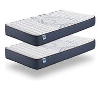 Pack de 2 Matelas Perfectsleep 90x200 cm - Mousse HR mémoire de Forme + Blue Latex - Confort Equilibré, 7 Zones, Réversible, Ergonomique, Durable
