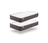 Pack de 2 Matelas Titanium 70x190 cm - Mousse HR mémoire de Forme + Blue Latex - Confort Equilibré - 7 Zones, Réversible, Ergonomique, Aérateur