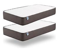 NATURALEX - Lot 2 Matelas Titanium 80x200-21 cm - Accueil Mousse mémoire de Forme + Blue Latex - Soutien Moyen - Respirant - 7 Zones - 2 Faces Été/Hiver - Couchage indépendant - Fabriqué en Europe