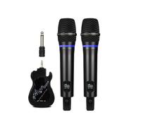 Pack de 2 microphones sans fil Bluetooth Reverb avec câble de port Android Le noir