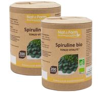 Pack De 2 Nat&Form Spiruline Bio Tonus-Vitalité 200 Comprimés
