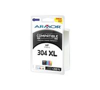 - Pack de 2 - noir, couleur (cyan, magenta, jaune) - compatible - remanufacturé - cartouche d'encre (alternative pour : HP 304XL) - pour HP AMP 130;