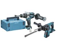 Ensemble de 2 machines 18 V Li-Ion 5 Ah MAKITA Perfo DHR264 + Perceuse DHP481 - 2 batteries, chargeur, coffret - DLX2101PTJ