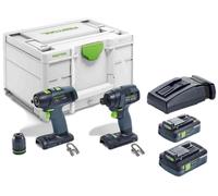 Pack de 2 outils 18 V TID 18 HPC 4,0 I-Set T18 + 2 batteries 4 Ah + chargeur + coffret SYSTAINER FESTOOL 577244