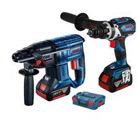 Pack de 2 outils 18V (GSR 18V-110 + GBH 18V-21) + 2 batteries 5Ah + chargeur + coffret L-BOXX - BOSCH