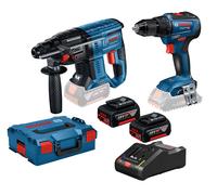 Pack de 2 outils 18V (GSR55/GBH21) + 2 batteries 5Ah + chargeur en coffret L-BOXX - BOSCH