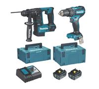 Pack de 2 outils Makita 18V brushless perceuse à percussion et perforateur SDS Plus (lot 354) Li-ion LXT 2 x 3Ah