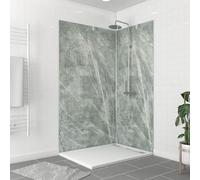 Pack de 2 Panneaux Muraux Pierre Artic Green 90+120x210 cm avec Profilés ANODISE BRILLANT - STONE'IT
