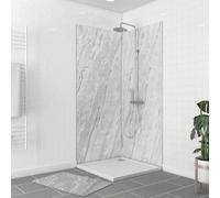 Pack de 2 Panneaux Muraux Pierre Artic Storm 90+90x210 cm avec Profilés ANODISE BRILLANT - STONE'IT