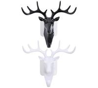 Pack De 2 Patères Cerf, Patères Rangement Clés, Patères Décoratives Personnalisées, Patères Forme Animal, Patères Sac, Adaptées Aux Entrées, Couloirs, Salons Et Chambres