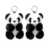 Pack de 2 Pendentifs Panda en Peluche Mignons - Décoration Sac et Porte-Clés Créatifs