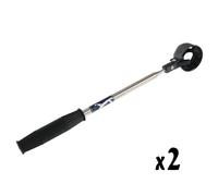 Pack De 2 Perches Épuisettes Téléscopiques "Picker" Pour Balles De Golf, Longueur 2m Noir/Acier Hobbytech Chrome
