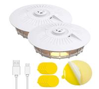 Pack de 2 Pièges à Puces, Piège à Puces en Dôme, Piège à Punaises de lit et piège à Lampe à puces, Anti puces Maison avec 4 Autocollants et 4 Ampoules, piège à puces pour Usage intérieur