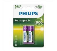 Philips Piles rechargeables AA LR6 2600 mAh – Pack de 2
