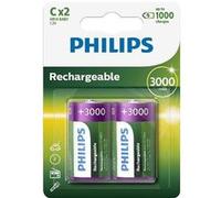 Philips Piles rechargeables C (LR14) NiMH 3000 mAh – Pack de 2