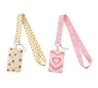 Pack de 2 Porte-Cartes d'Identité Lanière Jaune Collier Mignon