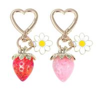 Pack De 2 Porte-Clés Daisy Strawberry, Porte-Clés Pendentif Mignon, Porte-Clés Décoratifs pour Femmes, Charmes De Sac