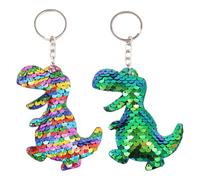 Pack De 2 Porte-Clés Dinosaures avec Paillettes - Breloques De Sac Créatifs Mignons pour Enfants