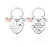 Pack De 2 Porte-Clés Vache, Porte-Clés Drôles, Accessoires Cowgirl, Porte-Clés Pendentif, Porte-Clés Animaux, Cadeaux pour Filles