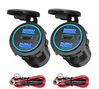 Pack de 2 Prise USB 12V: Qidoe Type-C PD 3.0 Prise de Voiture Étanche avec Interrupteur 3 Ports Adaptateur Allume-Cigare pour iPhone, Moto, Bateau, Camion, Caravane, Camping-Car (3-USB 66W)