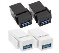 Pack De 2 Prises USB Keystone - Module D'insertion De Murale USB 3.0 | Connecteur Ďe Données ABS Femelle À Femelle Haute Vitesse, Adaptateur Đe Panneau D́e Sortie Durable Pour Hôtel, Appartemen