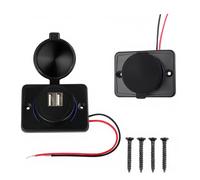 Pack de 2 prises USB pour voiture, prise USB double pour voitures, prise USB 12 V pour camping-car, chargeur intégré 12 V-24 V fabriqué en ABS pour camping-cars, motos