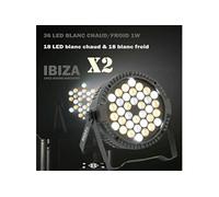 Pack de 2 Projecteurs Blancs Par THINPAR-36X1WHITE - DMX Télécommande LED Extra-plats Soirée Dj Fête Club Discothèque