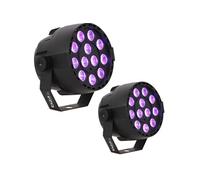 Pack de 2 Projecteurs Par PAR-MINI-UV - 18x1W DMX LED UV Stroboscope Fête Club Bar Discothèque Lumière