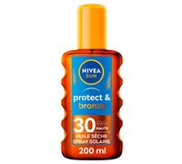 Pack De 2 - Protection Solaire Spray Huile Sèche Nivea Sun Fps 30 Protect & Bronze Activateur De Bronzage 200ml