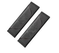 Pack de 2 Protège-Ceintures de Sécurité pour Abarth 595 2023-2025, Coussin Réglable Confort pour Cou et Épaules, Design en Fibre de Carbone, Accessoire Auto (Noir/Rouge),Black