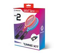Oniverse Lot de 2 raquettes de tennis pour Nintendo Switch 2/Switch/OLED - Jeux de sport compatible avec Mario Tennis Fever, Switch Sports, Accessoires pour Joy-Con et sangles réglables - Orange/Bleu