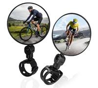 Pack de 2 Rétroviseurs Vélo HD Rotatifs à 360° et Pliables - Universels pour Guidons de 20 à 38 mm - Miroir Convexe, Champ de Vision Plus Large, Idéal pour VTT, Vélos de Route et Électriques