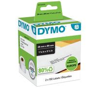 Pack de 2 rouleaux d'étiquettes d’adresse standard Dymo LabelWriter Blanc