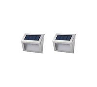 Lot de 2 projecteurs solaires 2x WALLY W8 Blanc Acier H10cm