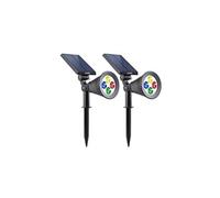 Lumisky Spots solaires SPIKY C34 – Lot de 2, 2 en 1 piquer/fixer LED multicolore dimmable H42cm