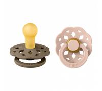Pack de 2 sucettes Bohème Caoutchouc 0-6 mois Dark Oak et Blush