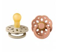 Pack de 2 sucettes Bohème Caoutchouc 0-6 mois Vanilla et Peach