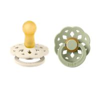 Pack de 2 sucettes Bohème Caoutchouc 6 mois+ Ivory et Sage