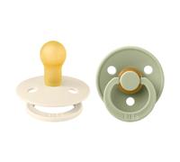 BIBS Tétine Colour – Lot de 2 – Latex naturel, Sans bisphénol A – Taille 1 (0-6 mois) Ivory/Sage