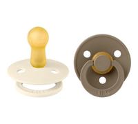 Pack De 2 Sucettes Colour Caoutchouc 6 Mois+ Ivory Et Dark Oak - Bibs