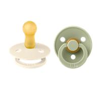 Pack de 2 sucettes Colour Caoutchouc 6 mois+ Ivory et Sage
