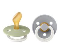 Pack De 2 Sucettes Colour Caoutchouc Anatomique Phosphorescente 6 Mois+ Sage Et Cloud - Bibs