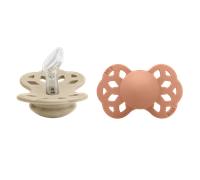 BIBS Infinity Pacifier Silicone Anatomical 1 Vanille Pêche 2 Unités