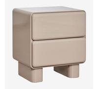 Pack de 2 tables de chevet rectangulaires avec deux tiroirs en MDF Sheila Moka Brown 50 x 40 cm