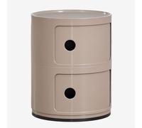 Pack de 2 tables de chevet rondes Ø30 cm avec étagères Babel Moka Brown